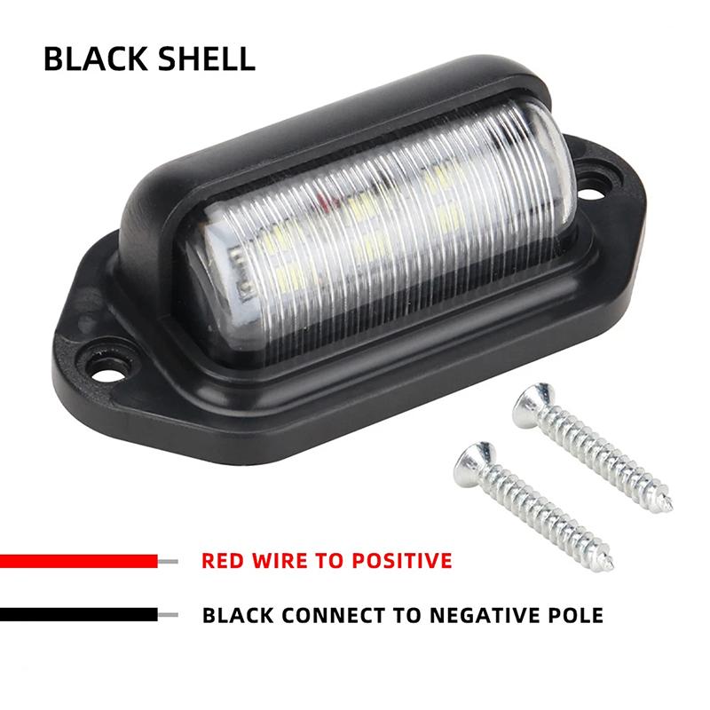 2Pcs 6Led Truck License Plate Light Car Truck Bus Trailer Tail Lamp Side Bulb 12-24V Motorcycle Signal Light Car Accessories