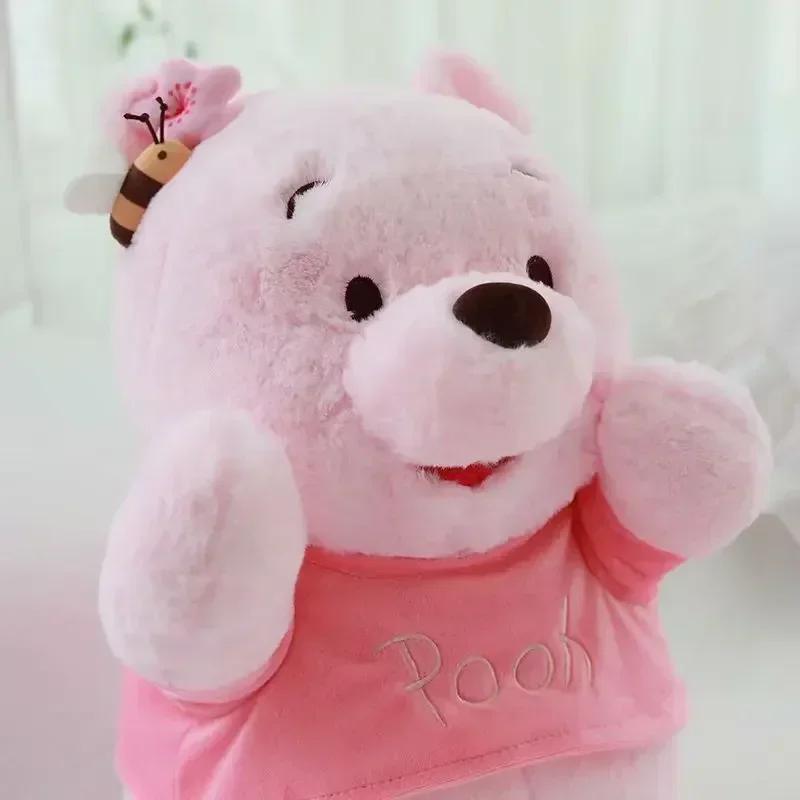 Cute Winnie Pooh Bear Figure Soft Plush Sakura Stuffed Doll Throw Pillow Room Decoration Hobbies Children Birthday Gift Toy