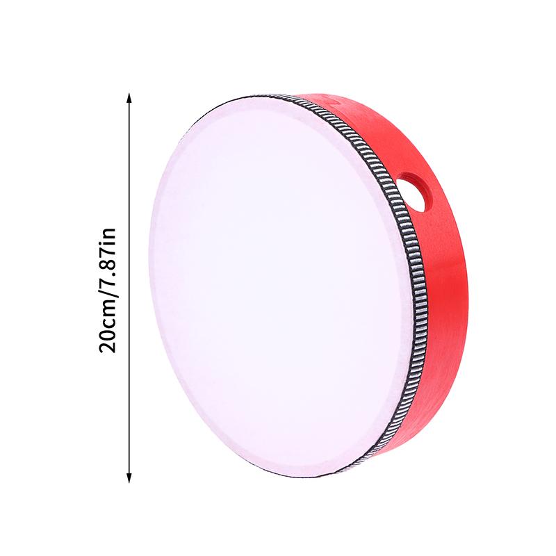 Kids Wooden Hand Drum Music Percussion Instrument Red Handheld Percussion Hand Drum Educational Toys Hand Beat