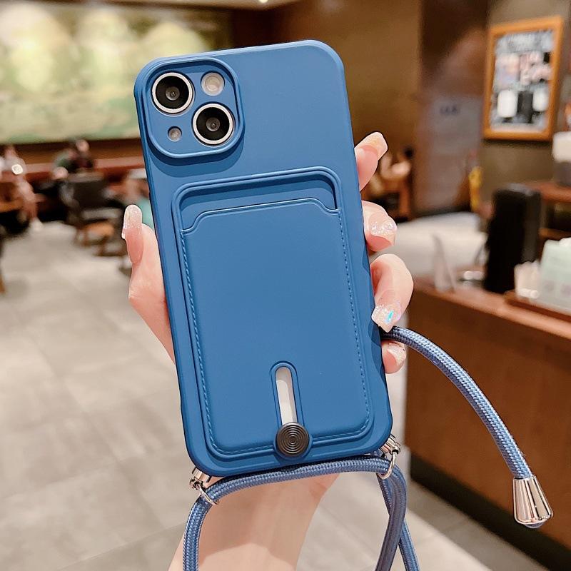 Card Bag Diagonal Span Lanyard Iphone11promax Apple 11Pro Samsung/Xiaomi Card Mobile Phone Case