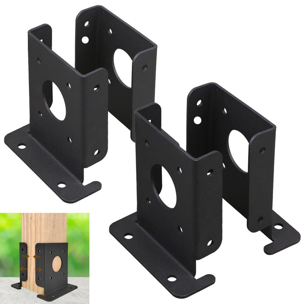 2pcs Sturdy Support Wood Fence Pergola Brackets Easy Installation Wood Fence Post Home Outdoor
