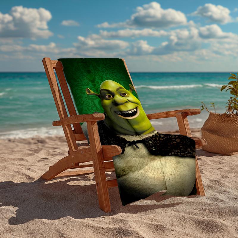 Ultra-Soft Beach Towel with Shrek Theme,Ideal for Pool - Camping, Diving - Perfect Travel Essential, Vibrant Beach Towel.