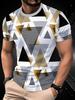 Geometric Triangle 3D All Over Print Short Sleeve T-Shirt Casual Street Top