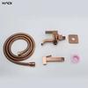 Roségold Tragbares Messing Bidet Sprühgerät Set Modern Handheld Wandmontiert Vertikaler Sprühstoß Toiletten Bidet 3 Jahre Hotel Küche