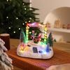 Christmas Glowing Snow House Music Box: Festive Resin Ornament & Night Light Gift
