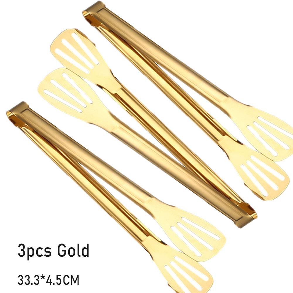 Stainless Steel Anti-Slip Food Clamp Kitchen Utensils Buffet Cooking Tool Bread Clip Accessories for Desserts Salads Barbecue