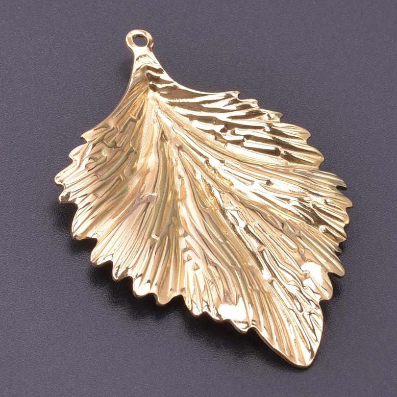 6pcs Gold Color Stainless Steel Charms For Jewelry Making Supplies Plant Leaf Flower Pendant Charm Cherry Pepper Sunflower Charm