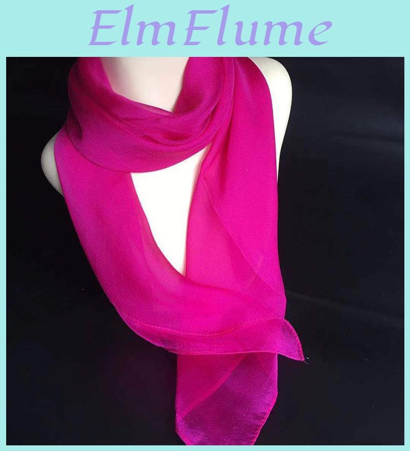 Square Color Solid Chiffon Korean Silk Scarf 70x70cm Summer Sunscreen Thin Transparent Gauze Neck Protection Womans Shawl P71