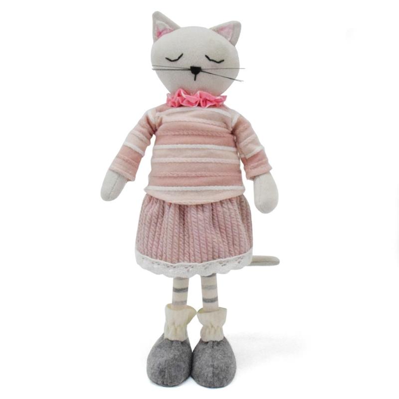 

Soft Plushie Toy Huggable Standing Cats Stuffe Animal Plush Toy,Shelf Display Ornament Home Decorations Birthday Gift розовый