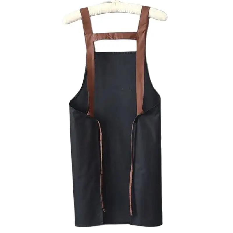 Waterproof Oilproof Kitchen Apron With Convenient Pocket, Chef Cooking Work Apron for Men Women, Barista Manicurist Waiter Uniform