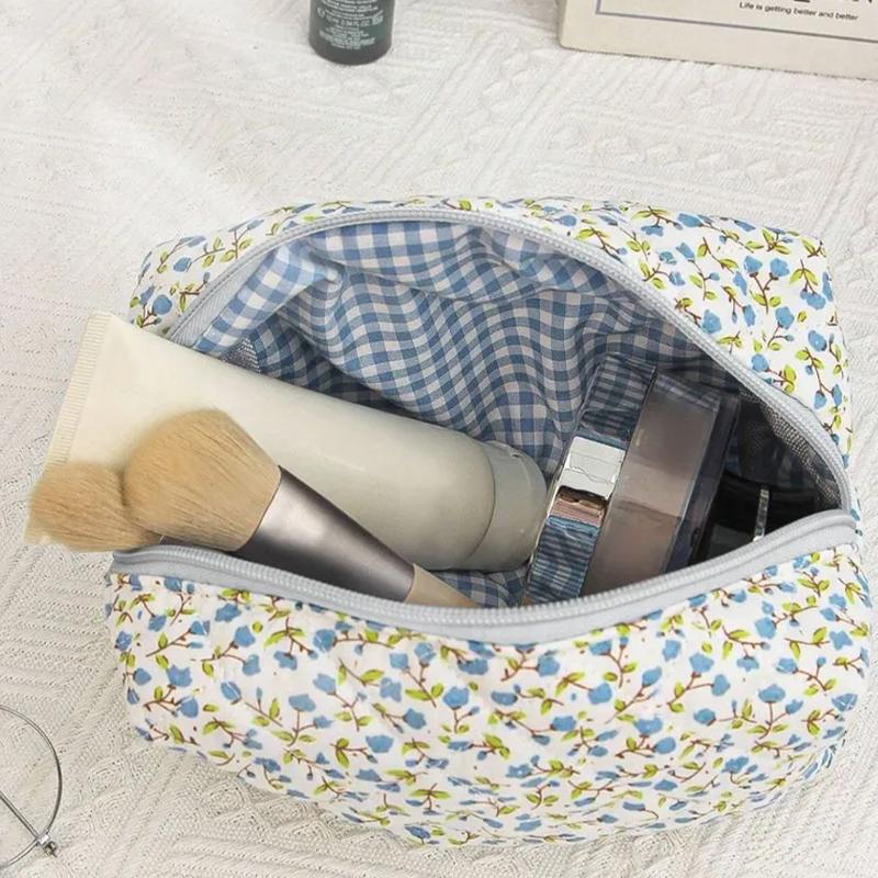 Floral Print Travel Portable Minimalist Large Capacity Soft Storage Makeup Bag