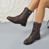 2026 Hot Sale Ladies Shoes Mid-Calf Women's Boots Fashion Side Zipper Modern Boots Women New Lace-up Plus Size Shoes for Women
