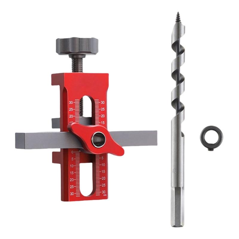Cabinet Door Installation Positioning Tool Adjustable Length Positioner Mounting Jig Drill Locator for Most Cabinet Door
