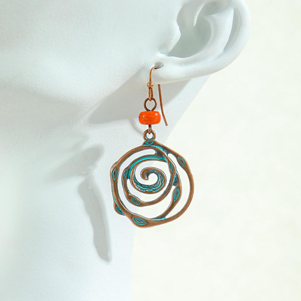 Cercei turcoaz Cercei boemi cu ciucuri, aliaj geometric, stil retro, accesorii urechi lăudăroși