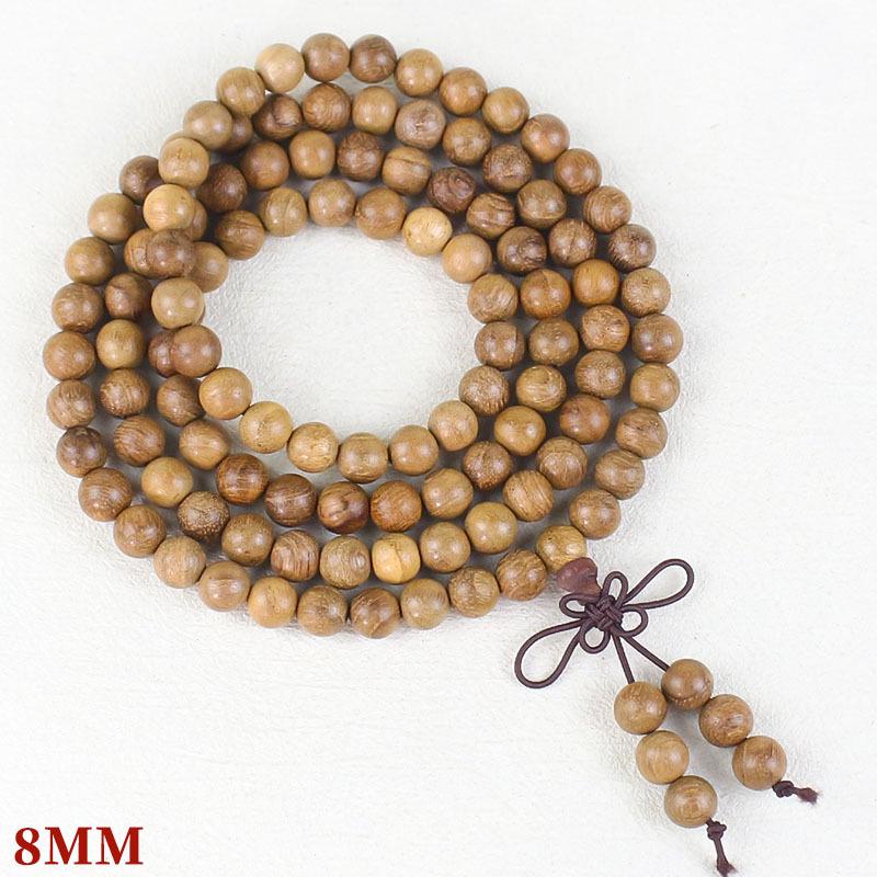 Wooden Sandalwood Buddhist Bead Bracelets - 108 Beads, Unisex Jewelry for Couples