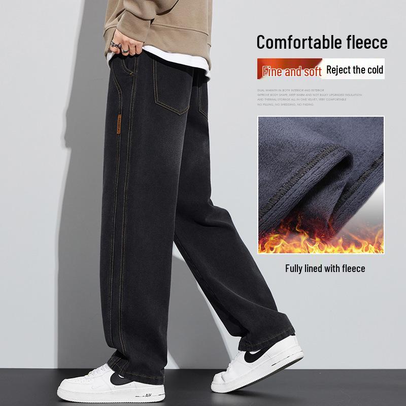 Herren 2025 Herbst/Winter Verdickte Samt Straight-Leg Casual Jeans