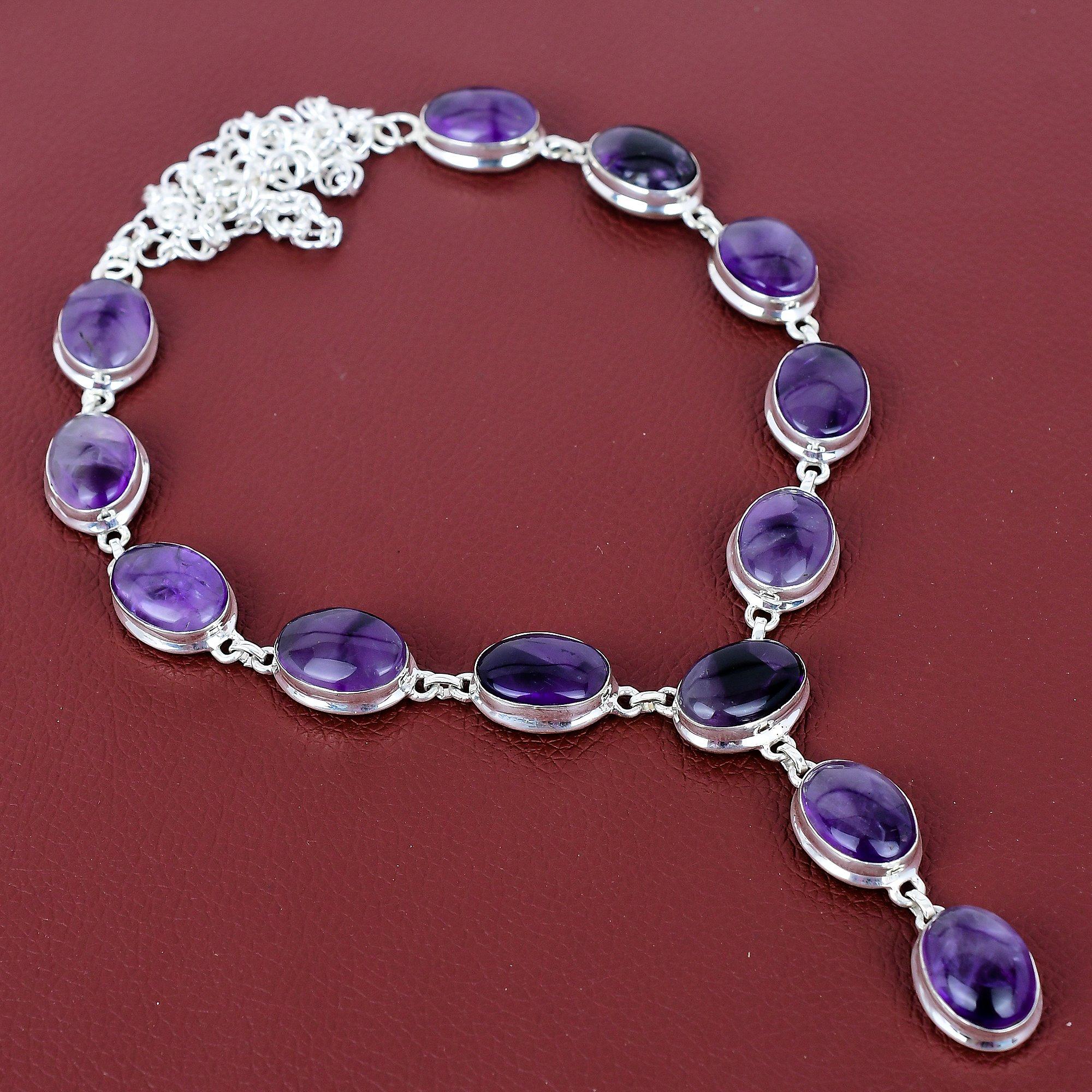 Star amethyst necklace 925 sterling silver