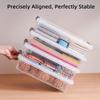 3pcs Document Storage Clear Filing Bin Stackable Transparent File Boxes File Organizer Box Acrylic Desktop Paper Storage Box