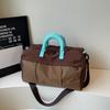 Nylon Duffel Bag with Grid Pattern Design Large Capacity Travel Bag for Men and Women Hand Carry Shoulder Bag for Gym and Short Trip