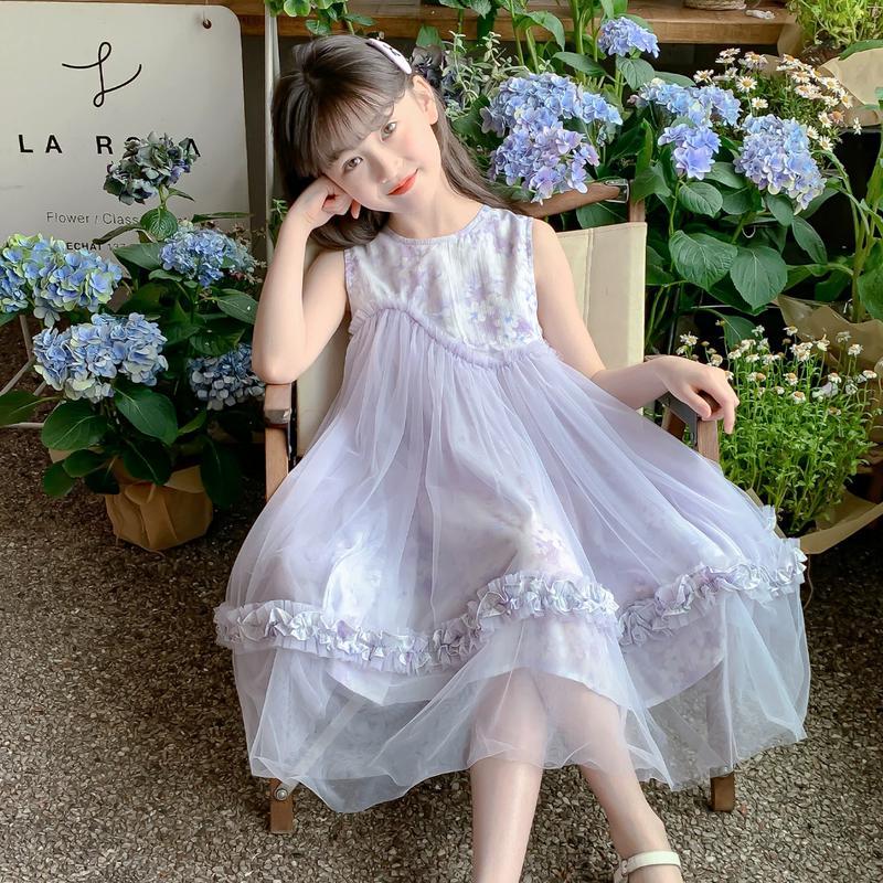 Girls  Summer Floral Lace Princess Dress 140