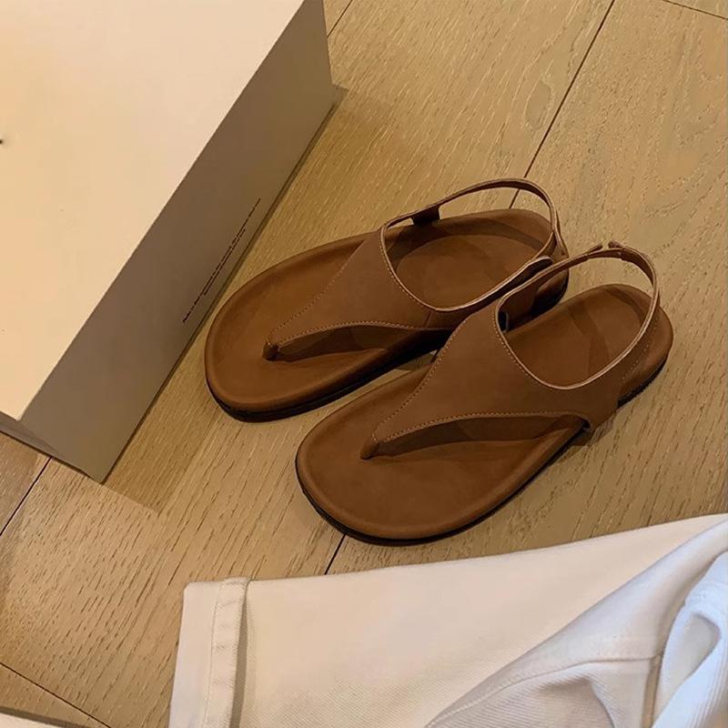 

Виноградная мать того же стиля, минималистичные шлепанцы с ретро-носком на плоской подошве, нишевые сандалии в римском стиле для женщин 40