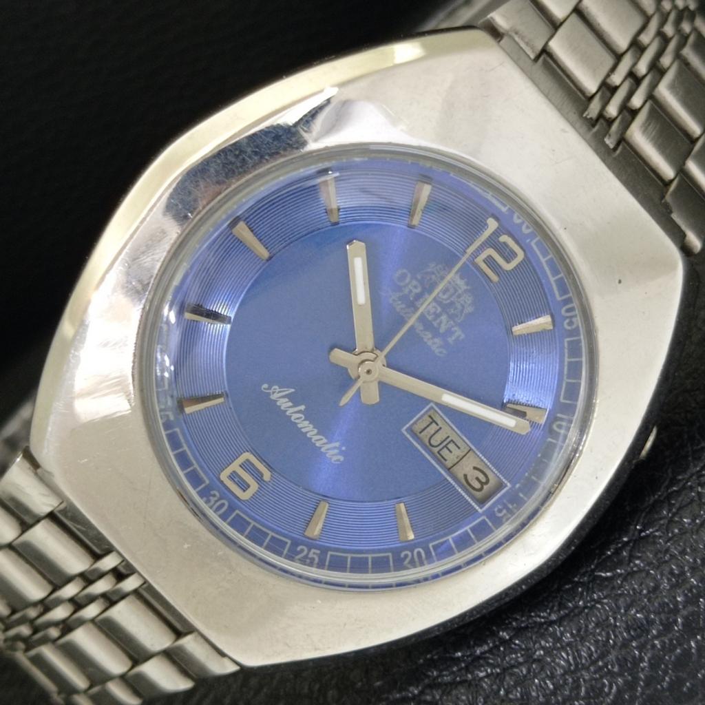 

ПОДЛИННЫЕ ВИНТАЖНЫЕ МУЖСКИЕ АВТОМАТИЧЕСКИЕ ЧАСЫ ORIENT ЯПОНИЯ С СИНИМ ЦИФЕРБЛАТОМ a500752-5 R154-a500752