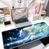 Mystic White Wolf XXL Gaming Mouse Pad Golden Ornament Starry Galaxy Fantasy Animal Desk Mat Non-Slip Rubber Keyboard Mouse Mats