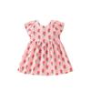 24-Year-Old Girl's Summer Pink Floral Baby Dress, Summer Princess Dress for 3-6 Year Old Children, Children's Dress