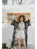 Women's Plus Size Black Lace Hollow-Out Mid-Length Summer Cardigan