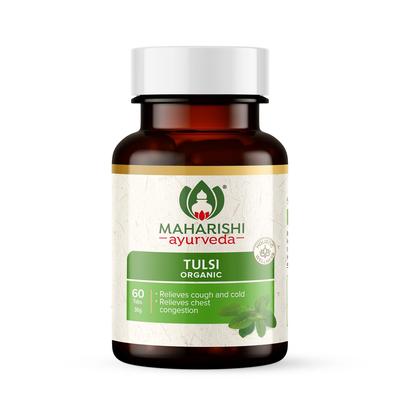 Compresse di Tulsi Biologico | Per il Benessere Respiratorio | Basilico Sacro | 100% Biologico | 60 Compresse (Confezione da 2)
