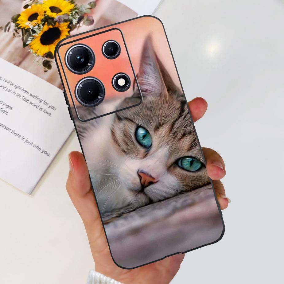 For Infinix Note 30i Case X6716 Stylish Cat Flowers Painted Cover Soft Silicone Phone Case For Infinix Note 30 Pro Note30 Bumper