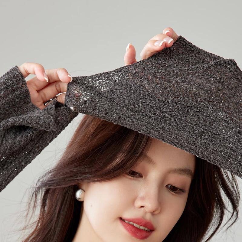 Women's Sheer Hollow-out Knit Pullover Top