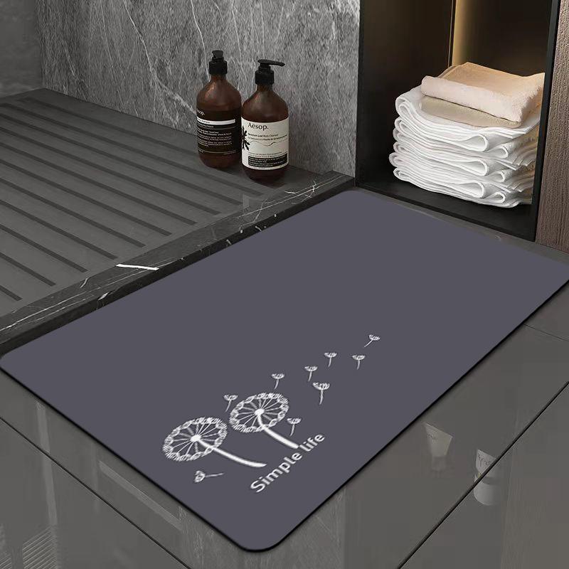 Diatomite Bath Mat Non-slip Bathroom Rug Super Absorbent Bathroom Carpet Bathtub Drying Floor Mats Shower Room Entrance Doormat