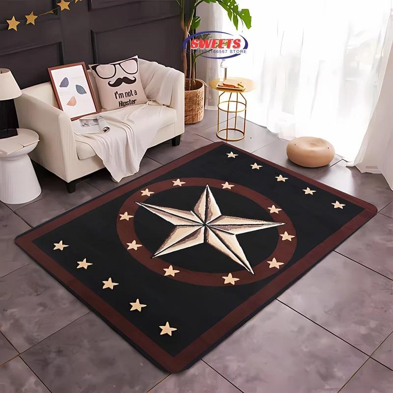 Vintage Star Carpet Mat Rug Home Decoration Classic Geometric Pattern Living Room Floor Mat Rugs for Bedroom Home Carpet