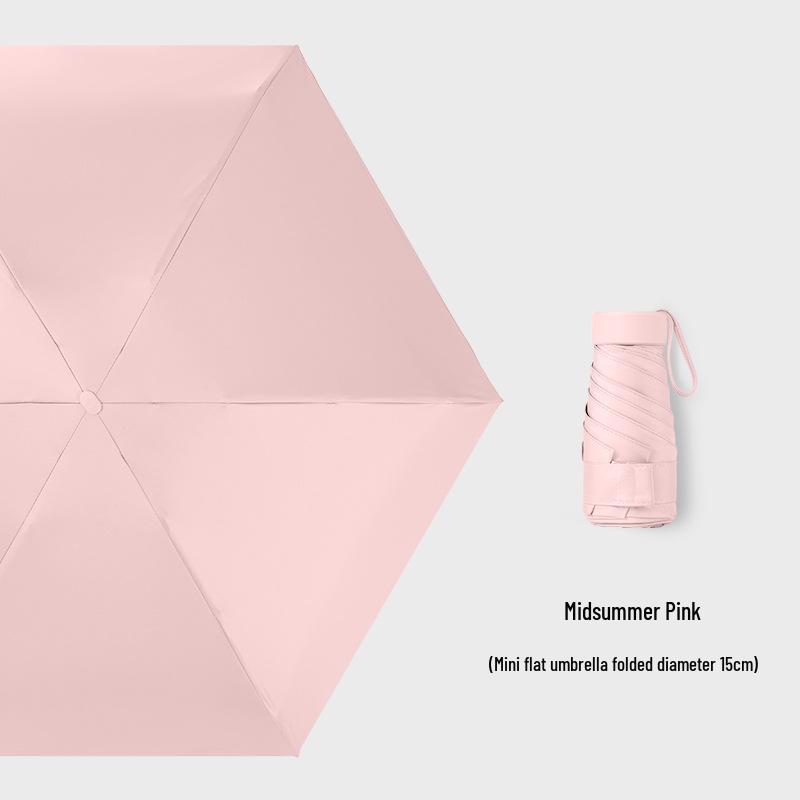 Customizable Six-Fold Vinyl Sunshade UV Protection Umbrella: Versatile Rain/ Shine Folding Gift