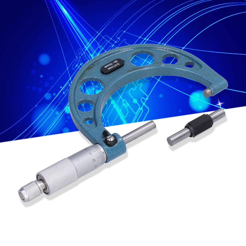 Outside Micrometer, 50-75mm, 0.01mm, Stainless Steel