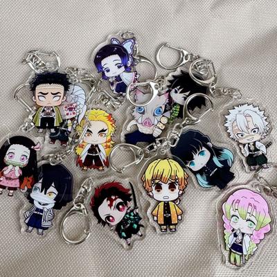 Anime Demon Slayer Figure Tanjirou Kamado Nezuko Tomioka Giyuu Kimetsu No Yaiba Cartoon Acrylic Keychain Pendant Key Ring Gifts Carry Mini Lightweight