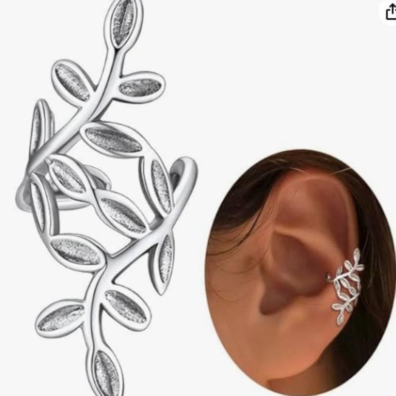 Branch Leaf Ear Cuff Non Pierced Hypoallergenic Vintage Copper Ear Clip Jewelry for Prom Party Wear
