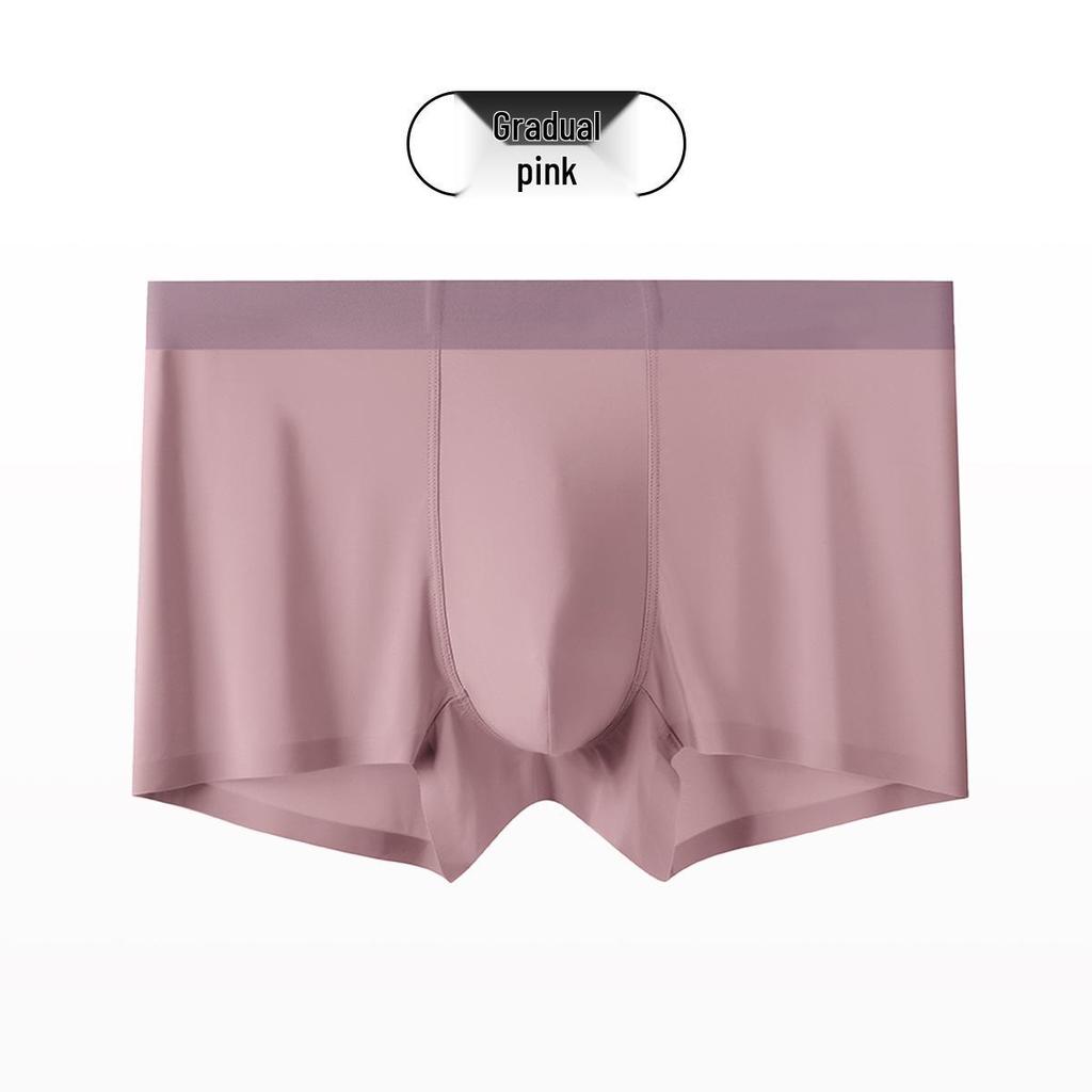 Men's Ice Silk Seamless Boxer Briefs - Ultra Thin, Breathable, Cool Feeling Shorts for Youth and Adults