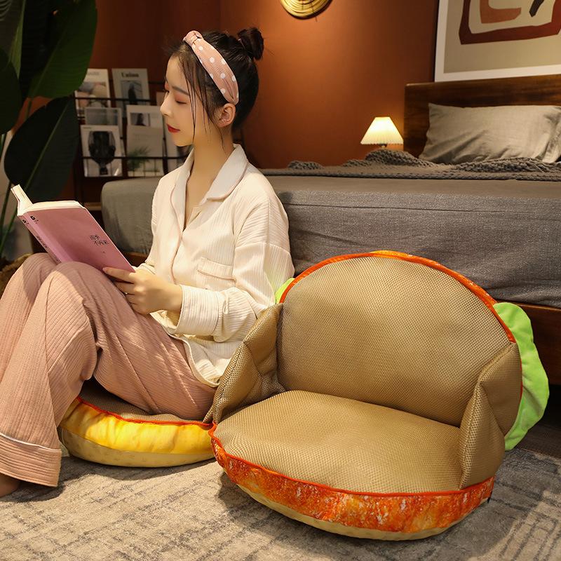 Creative Hamburger Bread Turned Into A Seat Cushion Cushion Back Cute Lazy On The Ground Bay Window Thickened Student Seat Cushion Butt