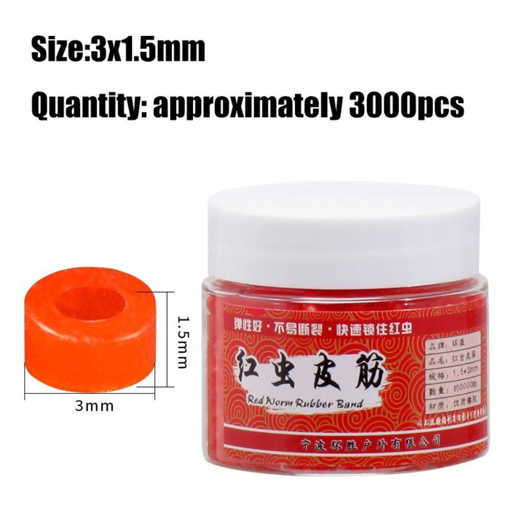 5000pcs Elastic Fishing Rubber Bait Bands Rubber Red Blood Worm Baits Elastic Band Latex Raw Material Yellow