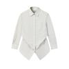 Milano Serie Lässiges gestreiftes gewebtes Langarmhemd Damenhemden F11W625410F-GY