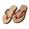 Summer Natural Linen Couple Harajuku Hard Foam Bottom Beach Flip-flops Sandals Luffy Straw Slippers Men