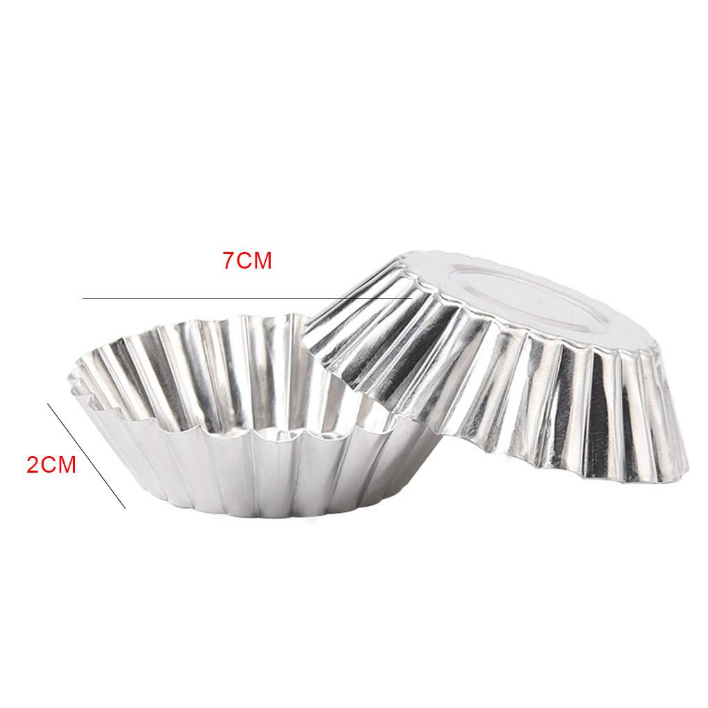 50pcs Egg Baking Cups Reusable Tinplate Non-Stick Cupcake Muffin Cookie Pudding Mold Lined Mould