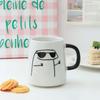Simple Cartoon Ceramic Mugs Creative Personality Couple Mug Coffee Mug Men's Women's Milk Mugs Home Water Cup Drinkware