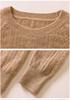 2024 Autumn/Winter Women's Loose Hollow-Out Cashmere Knit Pullover Sweater