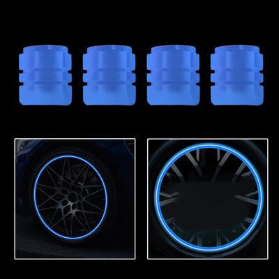 4 Kappen Leuchtend Fluoreszierend Direkter Ersatz Staubdicht Universal Glühend Reifenventil Schaft für