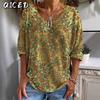 Women's Fashion Casual Long Sleeve V Neck Blouses & Shirts