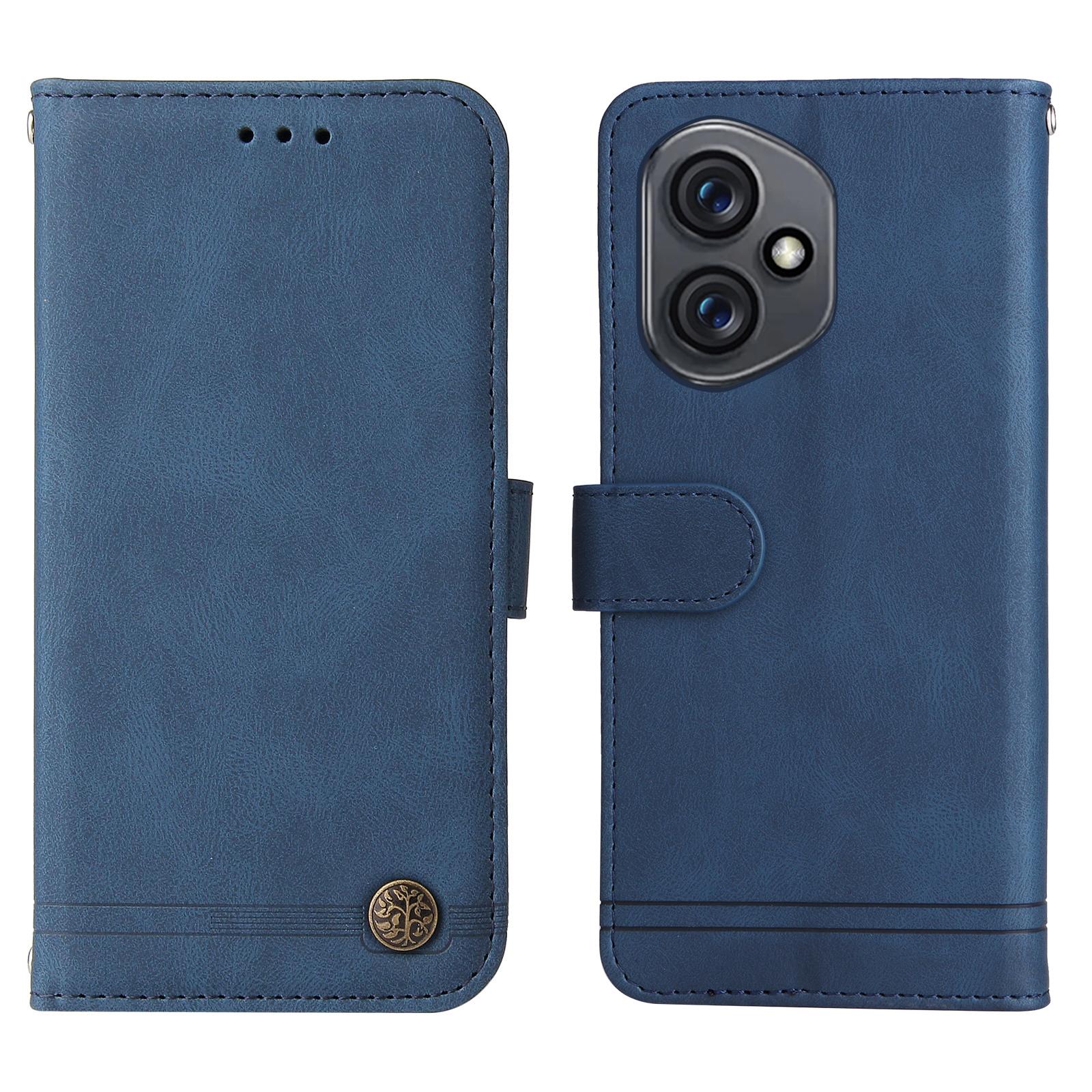 

Для Honor 400 Шкіряні гаманці-чохли Шкіряний на дотик Чохол для телефону Підставка з ремінцем Blue