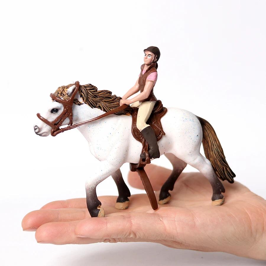 Toy Horses Equestrian Rider Horse Playset Farm Animals Action Figure Animal Figurines Plastic Models Children Toys Kids Gifts